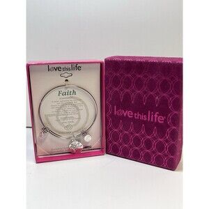 Love This Life Faith Charm Bangle Bracelet New